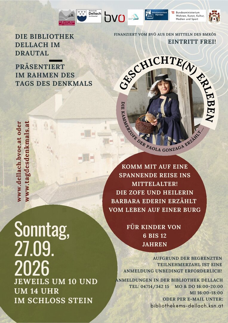 Barbara Ederin als Kammerzofe Paola Gonzaga erzählt von einem Leben auf Schloss Stein